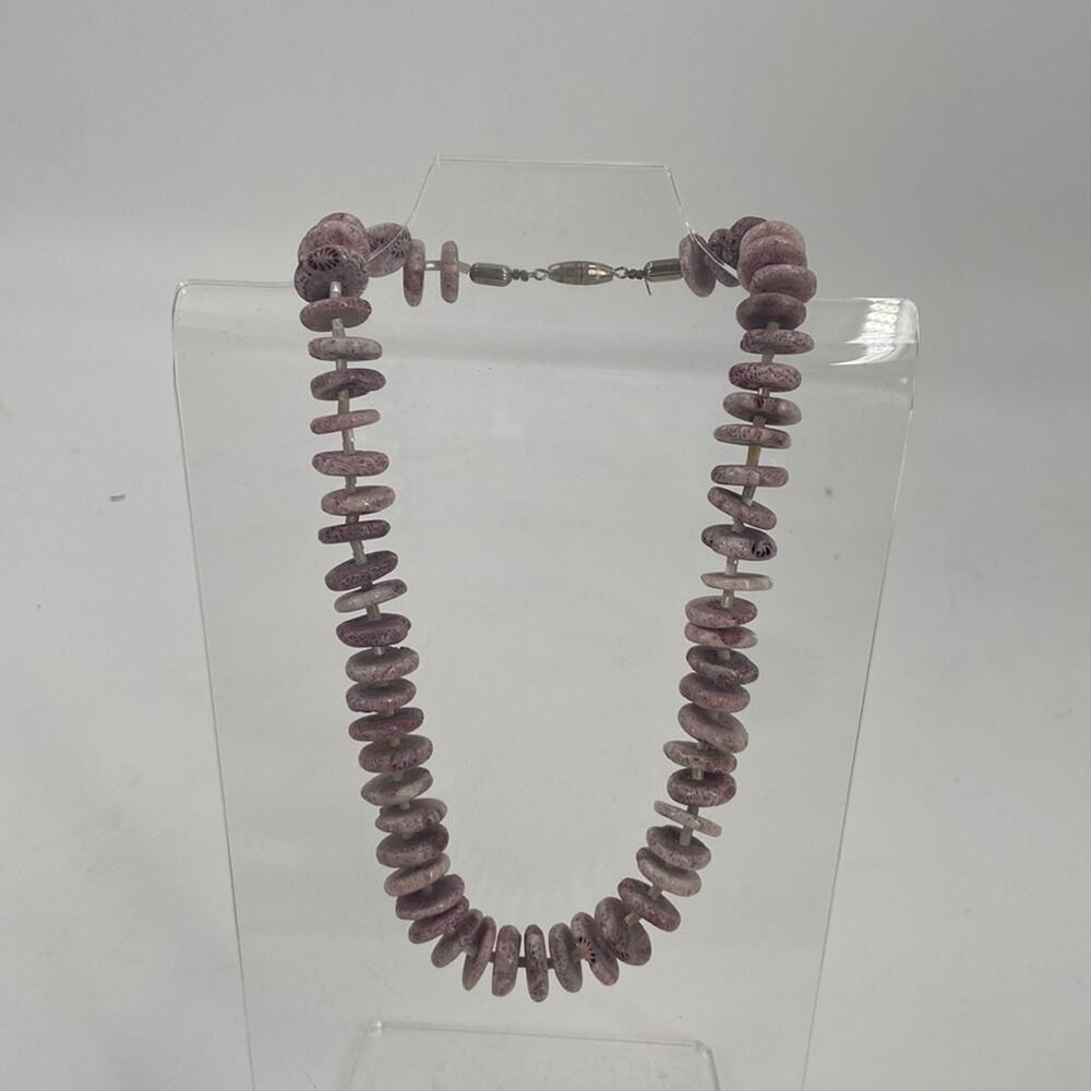 Vintage Purple fossil beaded necklace